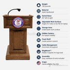 Counselor Swivel Solid Hardwood Lectern (PS-CLR235-S) Hardwood Lectern CLR235-S-O Oak Natural (Clear Finish) - thePodiumsStore