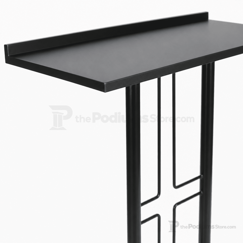 Cross-Design Metal Truss Lectern — Black Metal Truss Lectern LCTPCRSBLK Black - thePodiumsStore