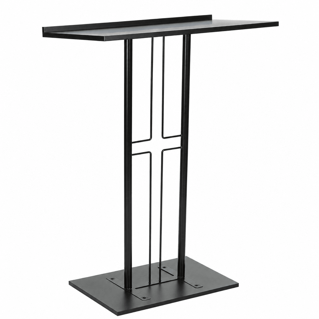 Cross-Design Metal Truss Lectern — Black Metal Truss Lectern LCTPCRSBLK Black - thePodiumsStore
