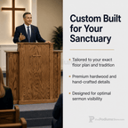 Cross, Fluting & Scrollwork Wood Church Pulpit (PS-PD900) Church Wood Pulpit 900 Light Oak 35 - thePodiumsStore
