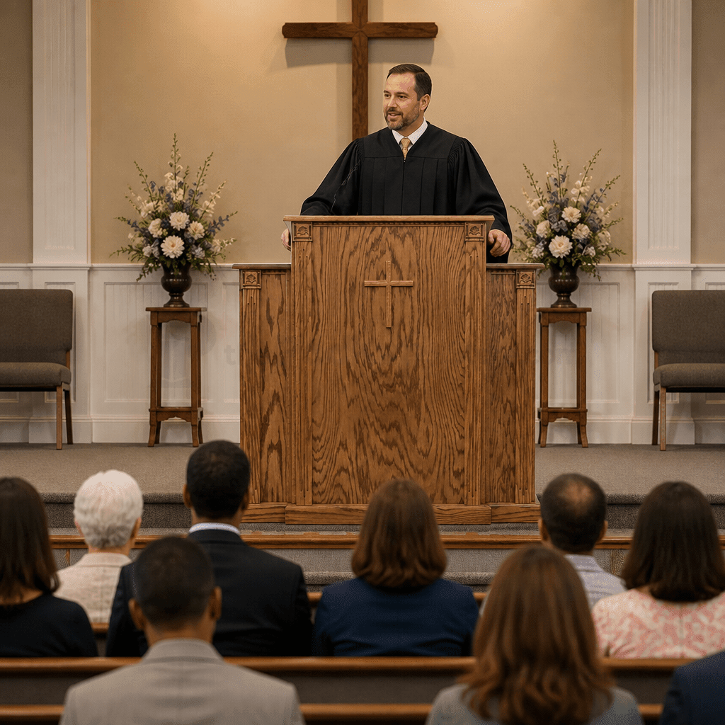 Cross, Fluting & Scrollwork Wood Church Pulpit (PS-PD900) Church Wood Pulpit 900 Light Oak 35 - thePodiumsStore