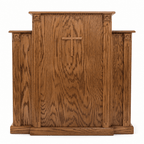 Cross, Fluting & Scrollwork Wood Church Pulpit (PS-PD900) Church Wood Pulpit 900 Light Oak 35 - thePodiumsStore