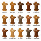 Cross-Front Wood Church Pulpit (PS-A-2) Church Wood Pulpit No. A-2 Light Oak 35 - thePodiumsStore