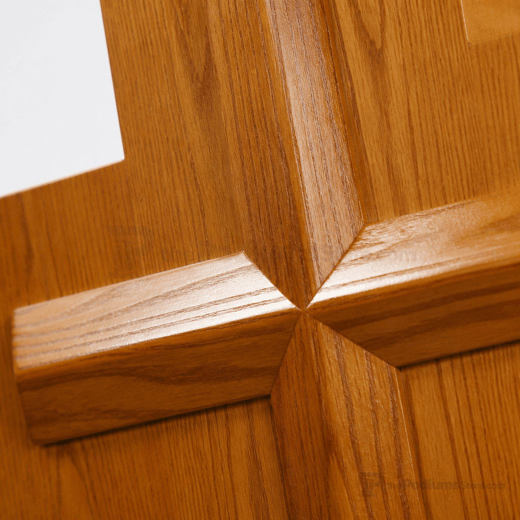 Cross-Front Wood Church Pulpit (PS-A-2) Church Wood Pulpit No. A-2 Light Oak 35 - thePodiumsStore