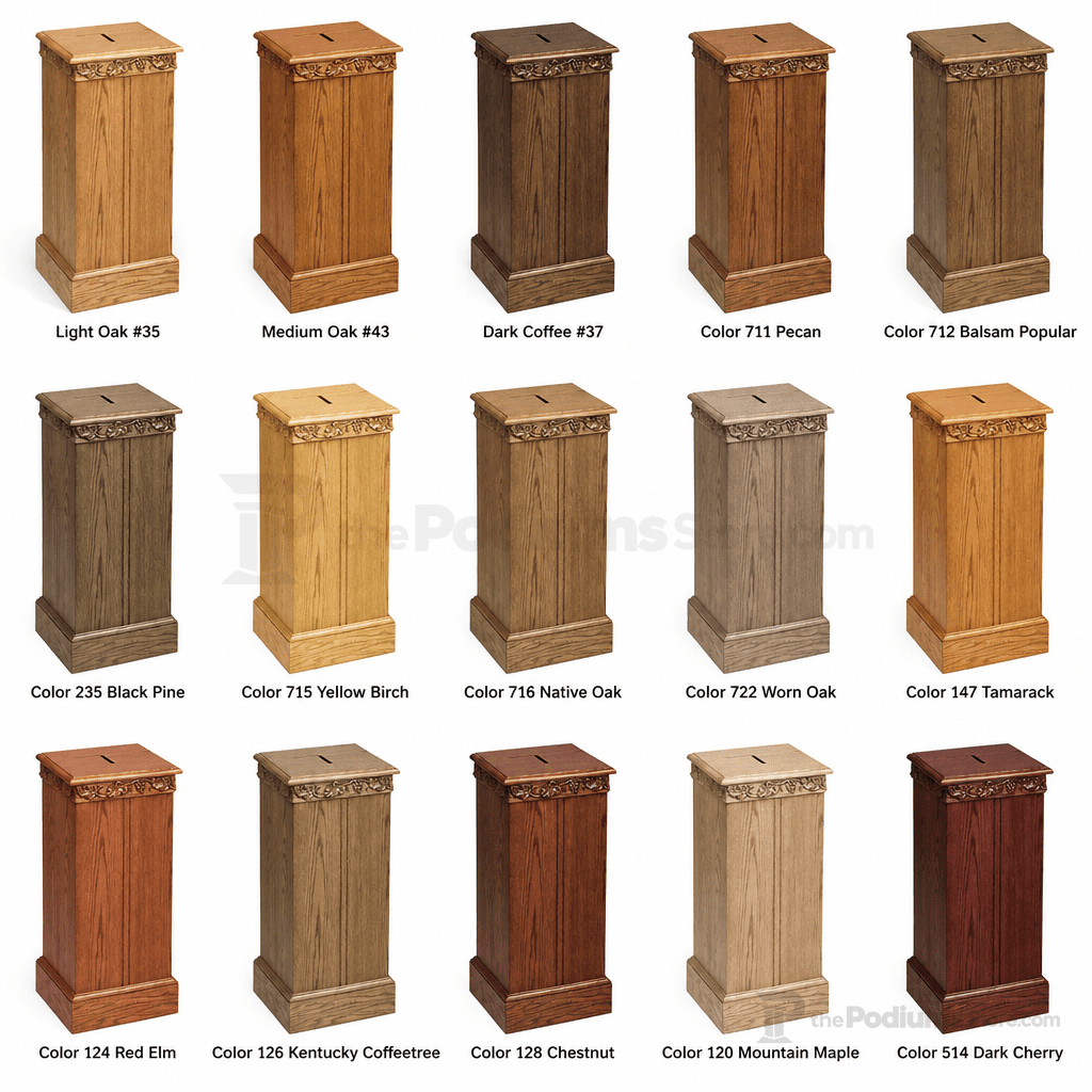 Cross & Scrollwork Wood Tithe & Prayer Box (PS-50) Tithe & Prayer Box NO 50 Light Oak 35 - thePodiumsStore