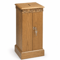 Cross & Scrollwork Wood Tithe & Prayer Box (PS-50) Tithe & Prayer Box NO 50 Light Oak 35 - thePodiumsStore