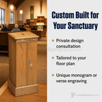 Cross & Scrollwork Wood Tithe & Prayer Box (PS-50) Tithe & Prayer Box NO 50 Light Oak 35 - thePodiumsStore