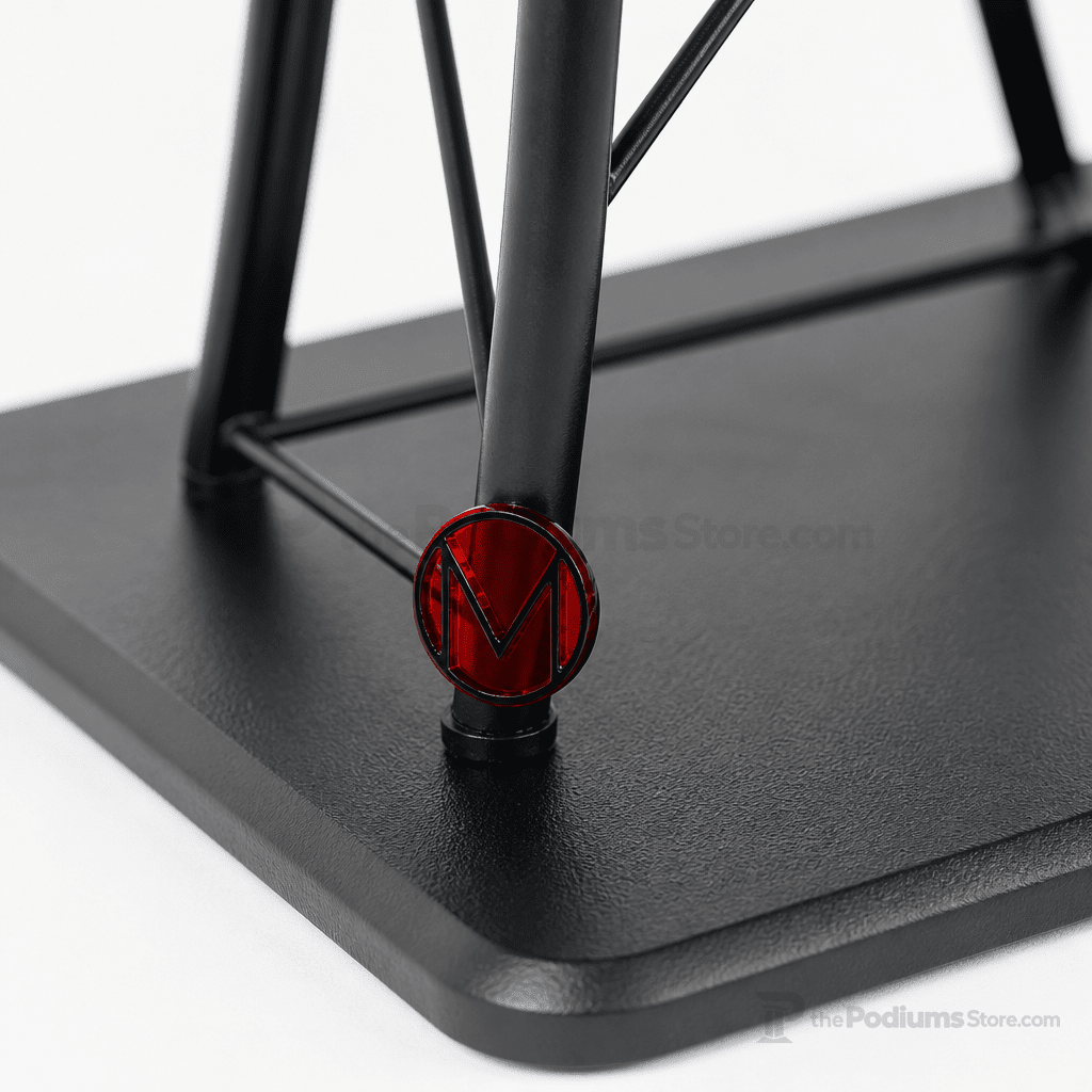 Curved Metal Truss Lectern — Black (PS-KMLSTL) Metal Truss Lectern KMLSTL - thePodiumsStore