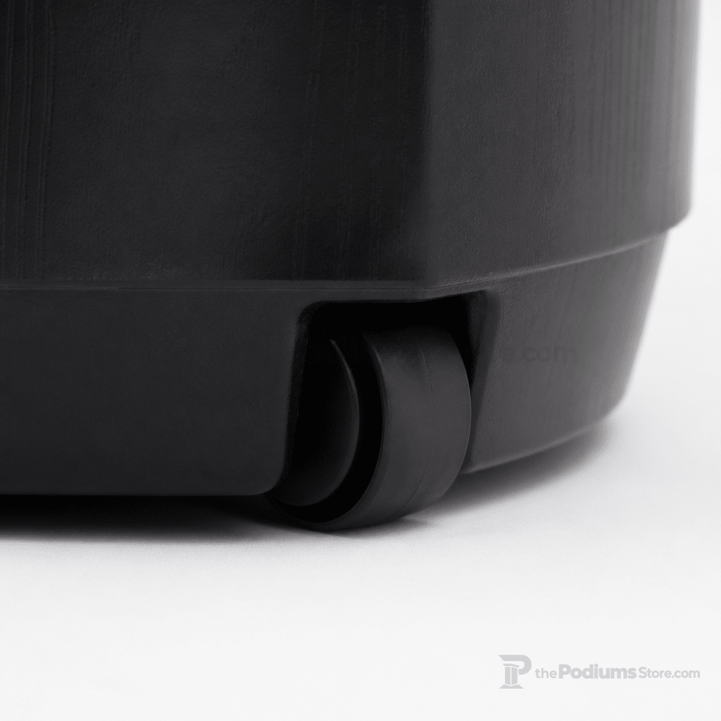 Curved Mobile Speech Lectern — Black Non-Sound Lectern LVPRNDBLK - thePodiumsStore
