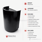 Curved Mobile Speech Lectern — Black Non-Sound Lectern LVPRNDBLK - thePodiumsStore