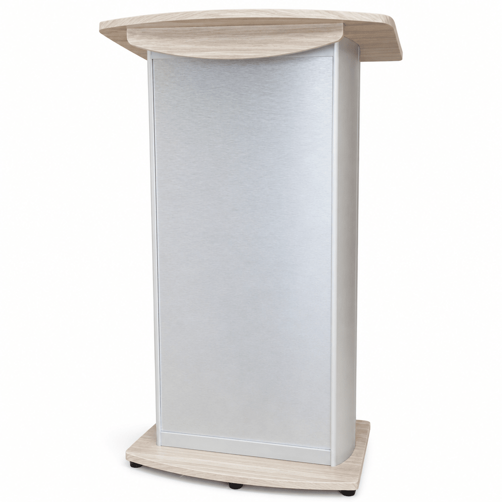 Custom Aluminum Lectern — Contemporary (PS-H2) Aluminum Lectern 1ALT-H2-C-SUNB Sunday Brunch No Logo - thePodiumsStore