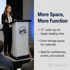 Custom Aluminum Lectern — Contemporary (PS-H2W) Aluminum Lectern 1ALH2W - thePodiumsStore