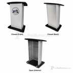 Custom Aluminum Lectern — Contemporary (PS-H2W) Aluminum Lectern 1ALH2W - thePodiumsStore