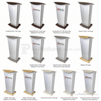 Custom Aluminum Lectern — Contemporary (PS-VH1) Aluminum Lectern 1ALTVH1C-SUNB Sunday Brunch No Logo - thePodiumsStore