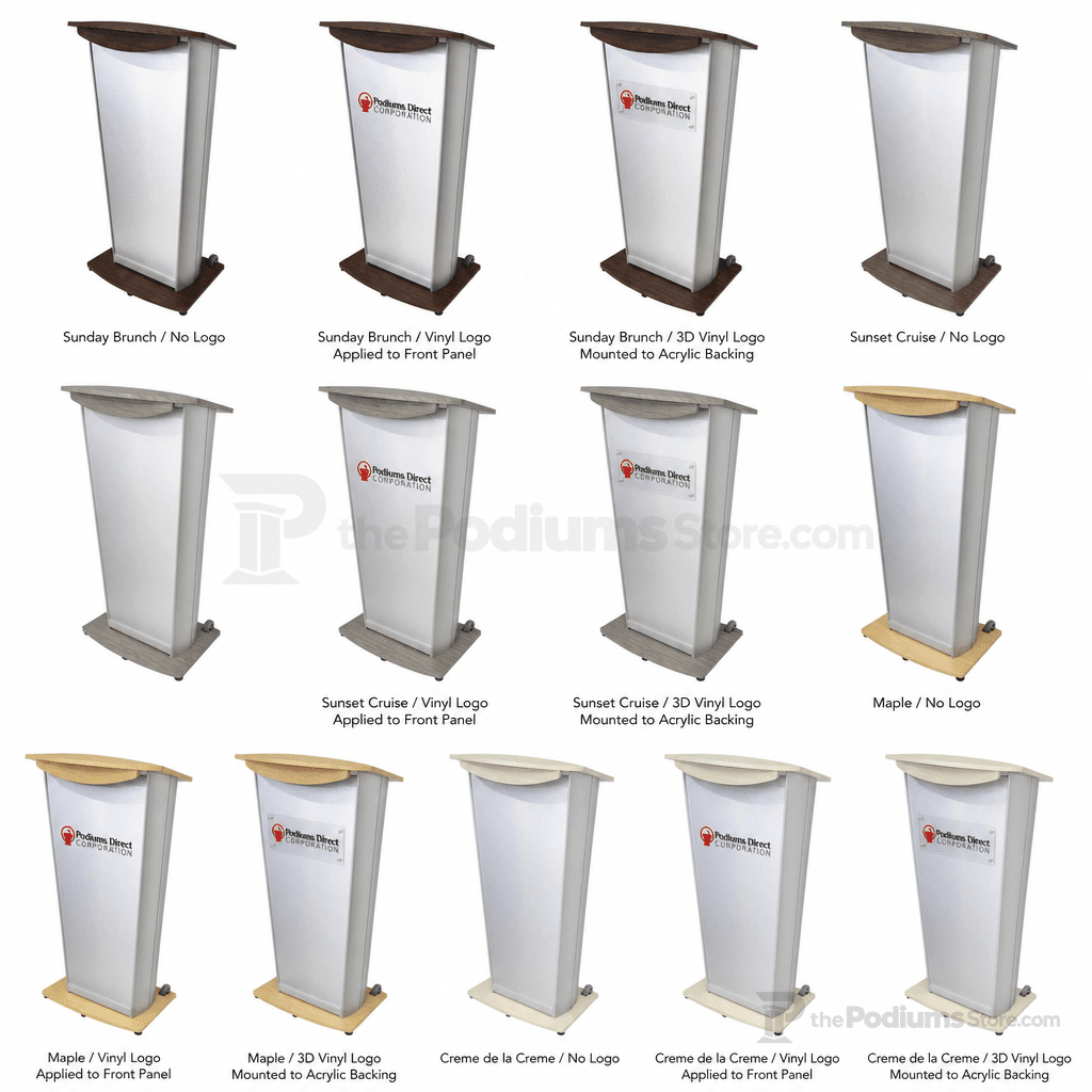 Custom Aluminum Lectern — Contemporary (PS-VH1) Aluminum Lectern 1ALTVH1C-SUNB Sunday Brunch No Logo - thePodiumsStore