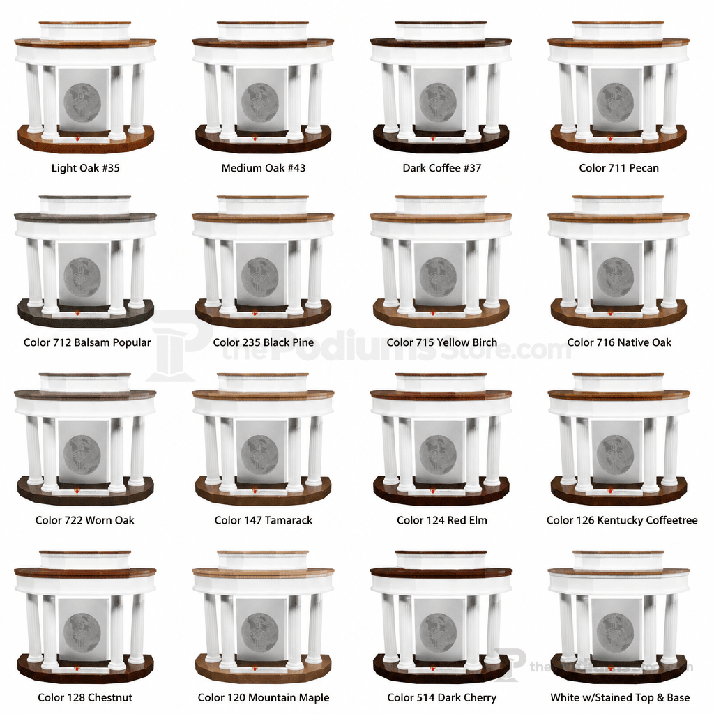 Custom Fluted Wood & Acrylic Pulpit (PS-5) Wood & Acrylic Pulpit 8302-CU Light Oak 35 No White - thePodiumsStore