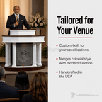 Custom Fluted Wood & Acrylic Pulpit (PS-5) Wood & Acrylic Pulpit 8302-CU Light Oak 35 No White - thePodiumsStore