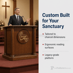 Custom Walk-In Wood Church Pulpit (PS-7) Church Wood Pulpit Custom No. 7 Light Oak 35 No Logo - thePodiumsStore