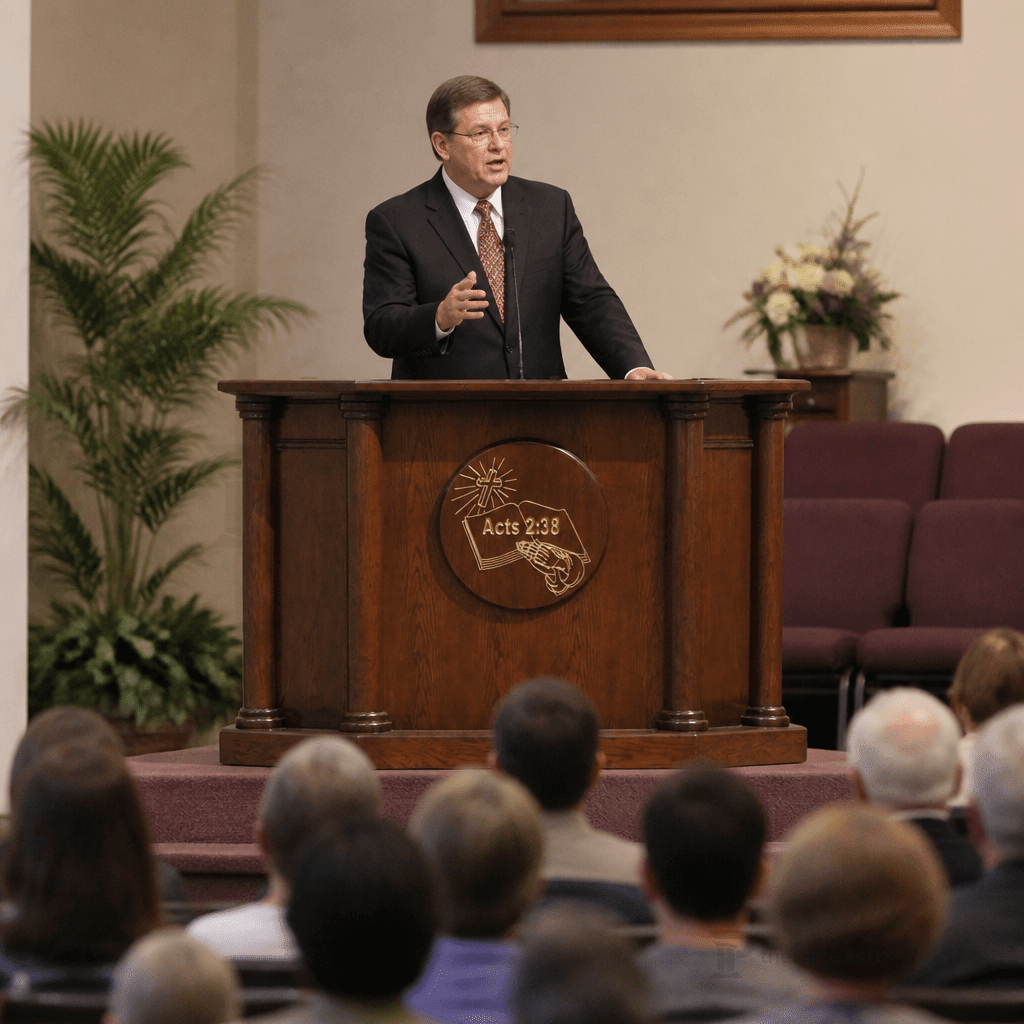 Custom Walk-In Wood Church Pulpit (PS-7) Church Wood Pulpit Custom No. 7 Light Oak 35 No Logo - thePodiumsStore