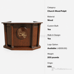 Custom Walk-In Wood Church Pulpit (PS-7) Church Wood Pulpit Custom No. 7 Light Oak 35 No Logo - thePodiumsStore