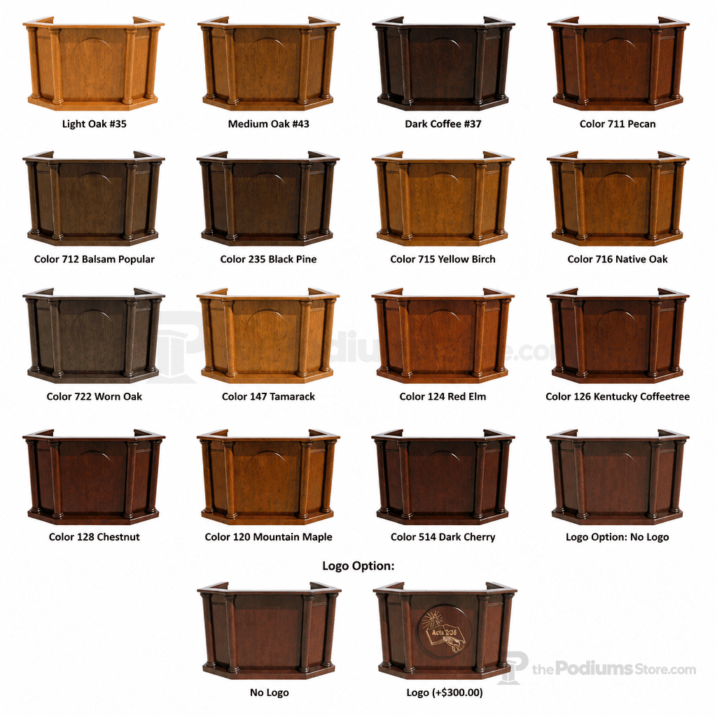 Custom Walk-In Wood Church Pulpit (PS-7) Church Wood Pulpit Custom No. 7 Light Oak 35 No Logo - thePodiumsStore