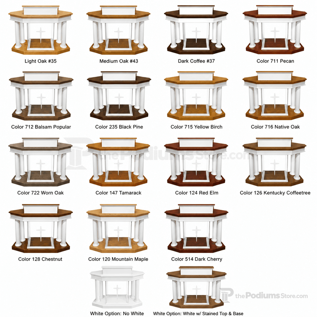 Custom Wood & Acrylic Church Pulpit (PS-810WA) Wood & Acrylic Pulpit 810WA Light Oak 35 No White - thePodiumsStore