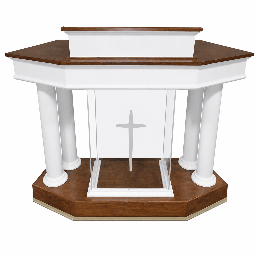 Custom Wood & Acrylic Church Pulpit (PS-810WA) Wood & Acrylic Pulpit 810WA Light Oak 35 No White - thePodiumsStore