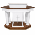 Custom Wood & Acrylic Church Pulpit (PS-810WA) Wood & Acrylic Pulpit 810WA Light Oak 35 No White - thePodiumsStore