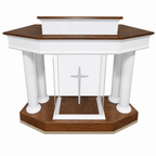 Custom Wood & Acrylic Church Pulpit (PS-810WA) Wood & Acrylic Pulpit 810WA Light Oak 35 No White - thePodiumsStore