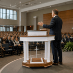 Custom Wood & Acrylic Church Pulpit (PS-810WA) Wood & Acrylic Pulpit 810WA Light Oak 35 No White - thePodiumsStore