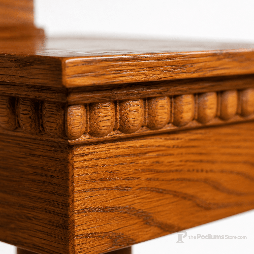 Custom Wood & Acrylic Pulpit (PS-6) Wood & Acrylic Pulpit 8402-CU Light Oak 35 - thePodiumsStore