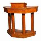 Custom Wood & Acrylic Pulpit (PS-6) Wood & Acrylic Pulpit 8402-CU Light Oak 35 - thePodiumsStore