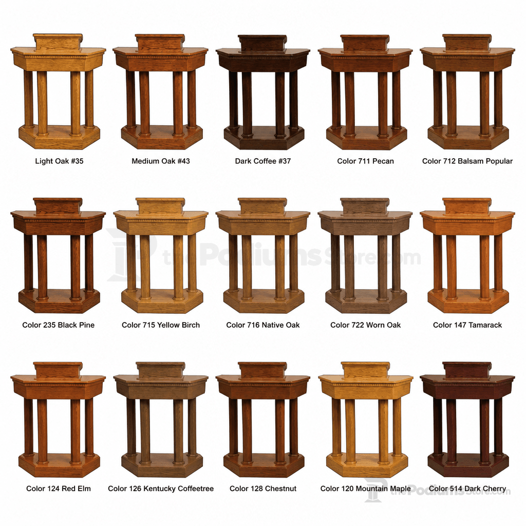 Custom Wood & Acrylic Pulpit (PS-6) Wood & Acrylic Pulpit 8402-CU Light Oak 35 - thePodiumsStore