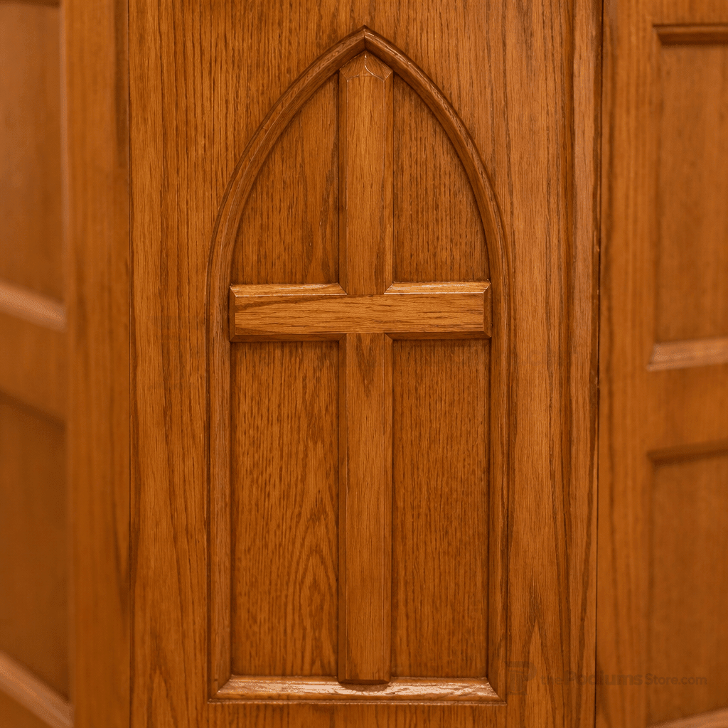 Custom Wood Church Pulpit No. 1 Church Wood Pulpit 1-CU Light Oak 35 No White - thePodiumsStore