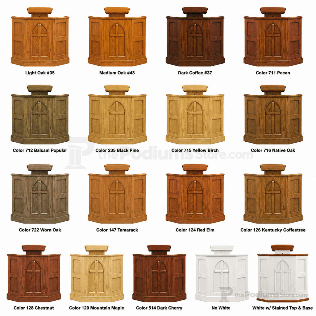 Custom Wood Church Pulpit No. 1 Church Wood Pulpit 1-CU Light Oak 35 No White - thePodiumsStore
