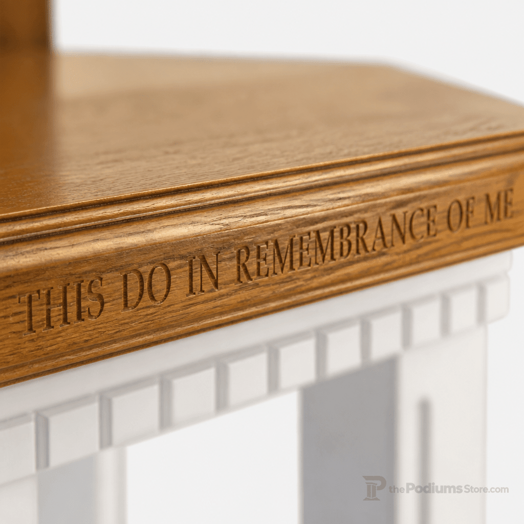 Custom Wood Church Pulpit No. 4 Church Wood Pulpit Custom No. 4 Light Oak 35 No White - thePodiumsStore