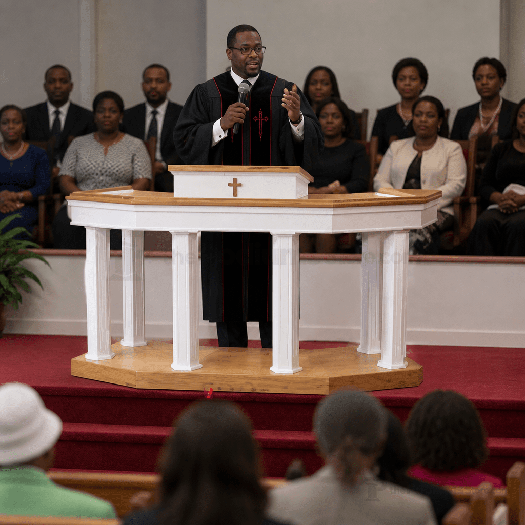 Custom Wood Church Pulpit No. 4 Church Wood Pulpit Custom No. 4 Light Oak 35 No White - thePodiumsStore