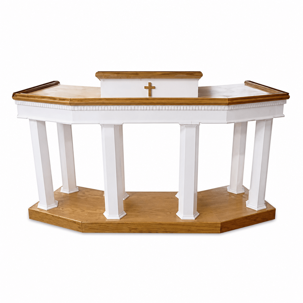 Custom Wood Church Pulpit No. 4 Church Wood Pulpit Custom No. 4 Light Oak 35 No White - thePodiumsStore