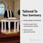 Custom Wood Church Pulpit No. 4 Church Wood Pulpit Custom No. 4 Light Oak 35 No White - thePodiumsStore