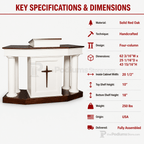 Custom Wood Church Pulpit No. 810 Church Wood Pulpit 810-CU Light Oak 35 No White - thePodiumsStore