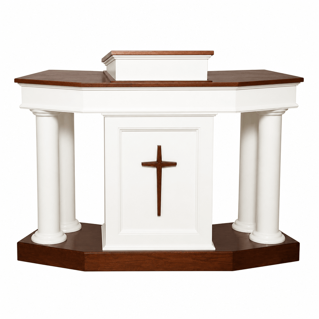 Custom Wood Church Pulpit No. 810 Church Wood Pulpit 810-CU Light Oak 35 No White - thePodiumsStore