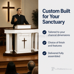 Custom Wood Church Pulpit No. 810 Church Wood Pulpit 810-CU Light Oak 35 No White - thePodiumsStore