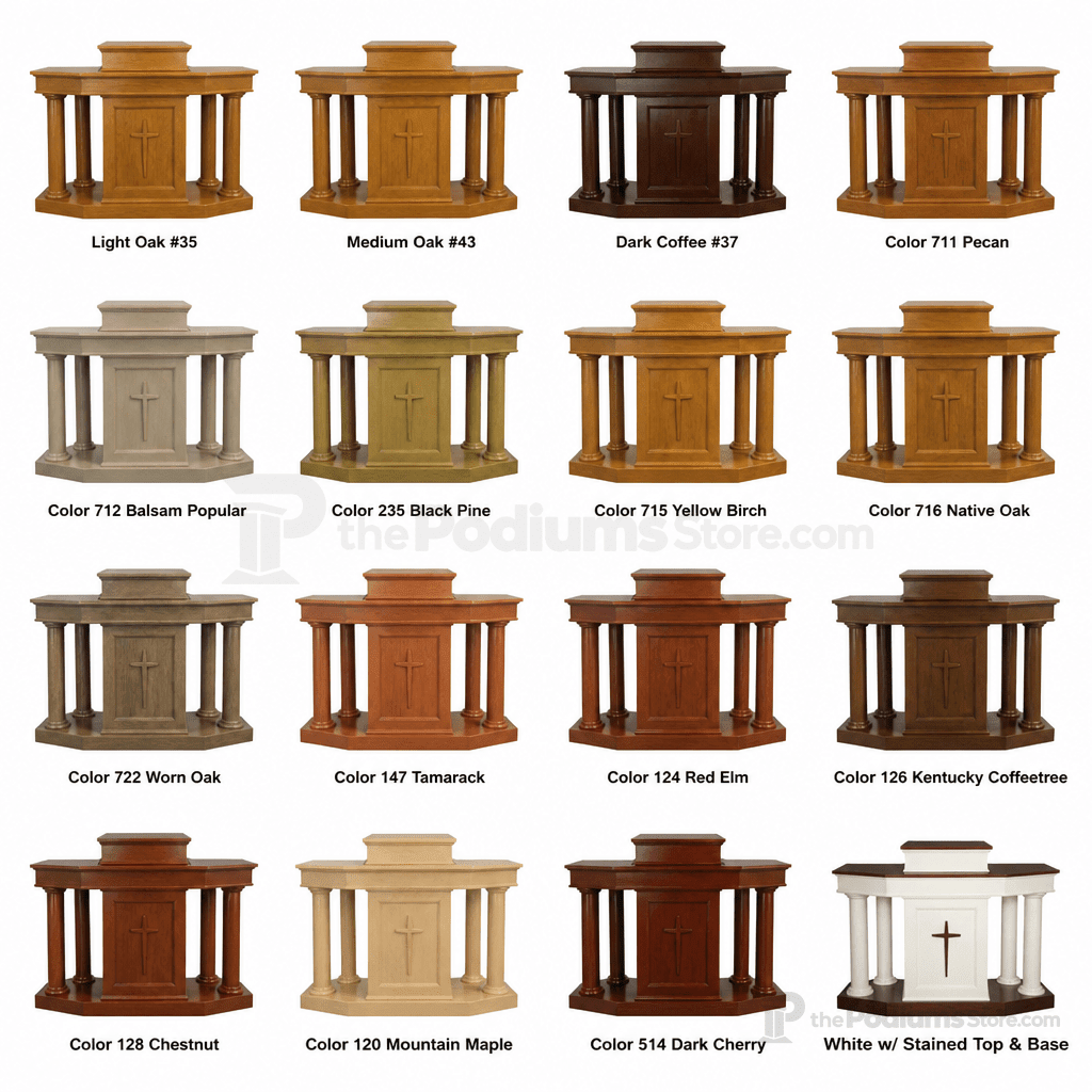 Custom Wood Church Pulpit No. 810 Church Wood Pulpit 810-CU Light Oak 35 No White - thePodiumsStore
