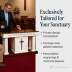 Custom Wood Communion Table (PS-810) Communion Table 810-CU Table Light Oak 35 - thePodiumsStore