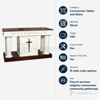 Custom Wood Communion Table (PS-810) Communion Table 810-CU Table Light Oak 35 - thePodiumsStore