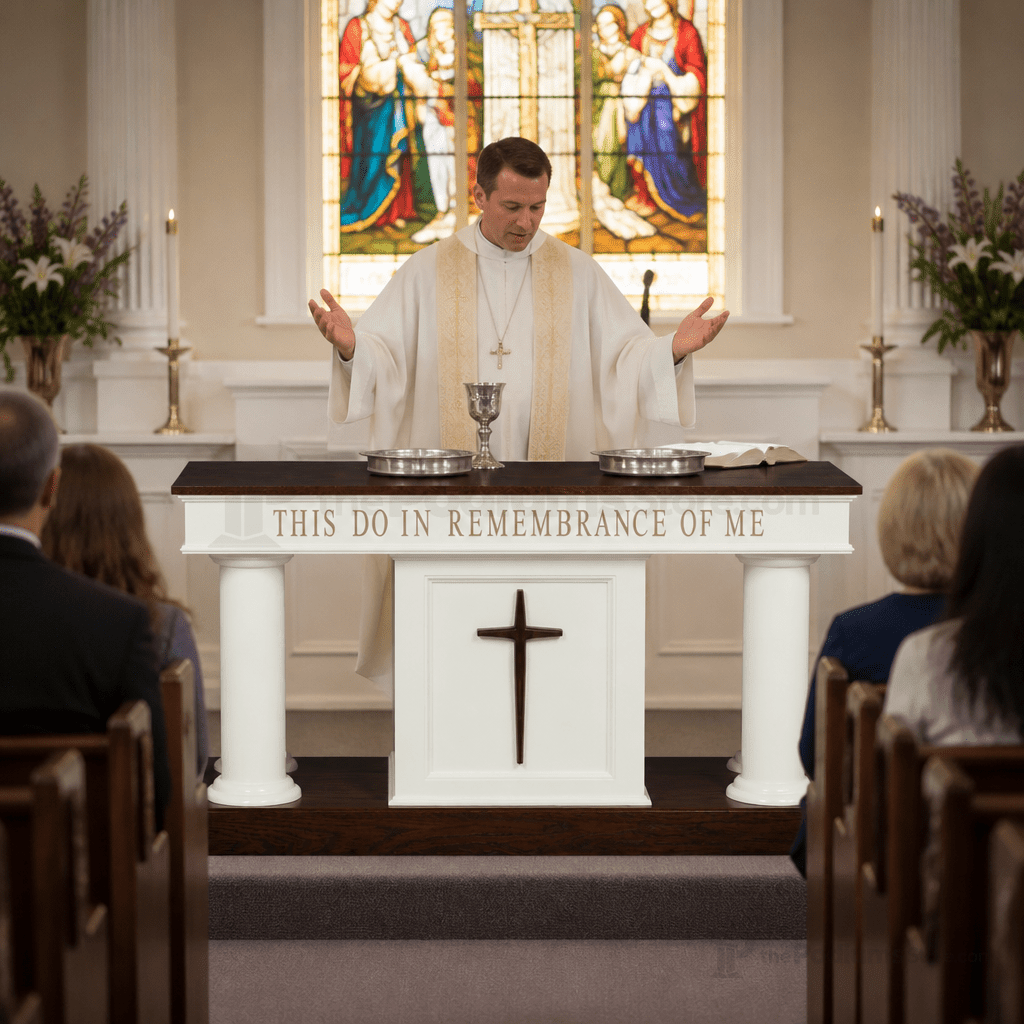Custom Wood Communion Table (PS-810) Communion Table 810-CU Table Light Oak 35 - thePodiumsStore