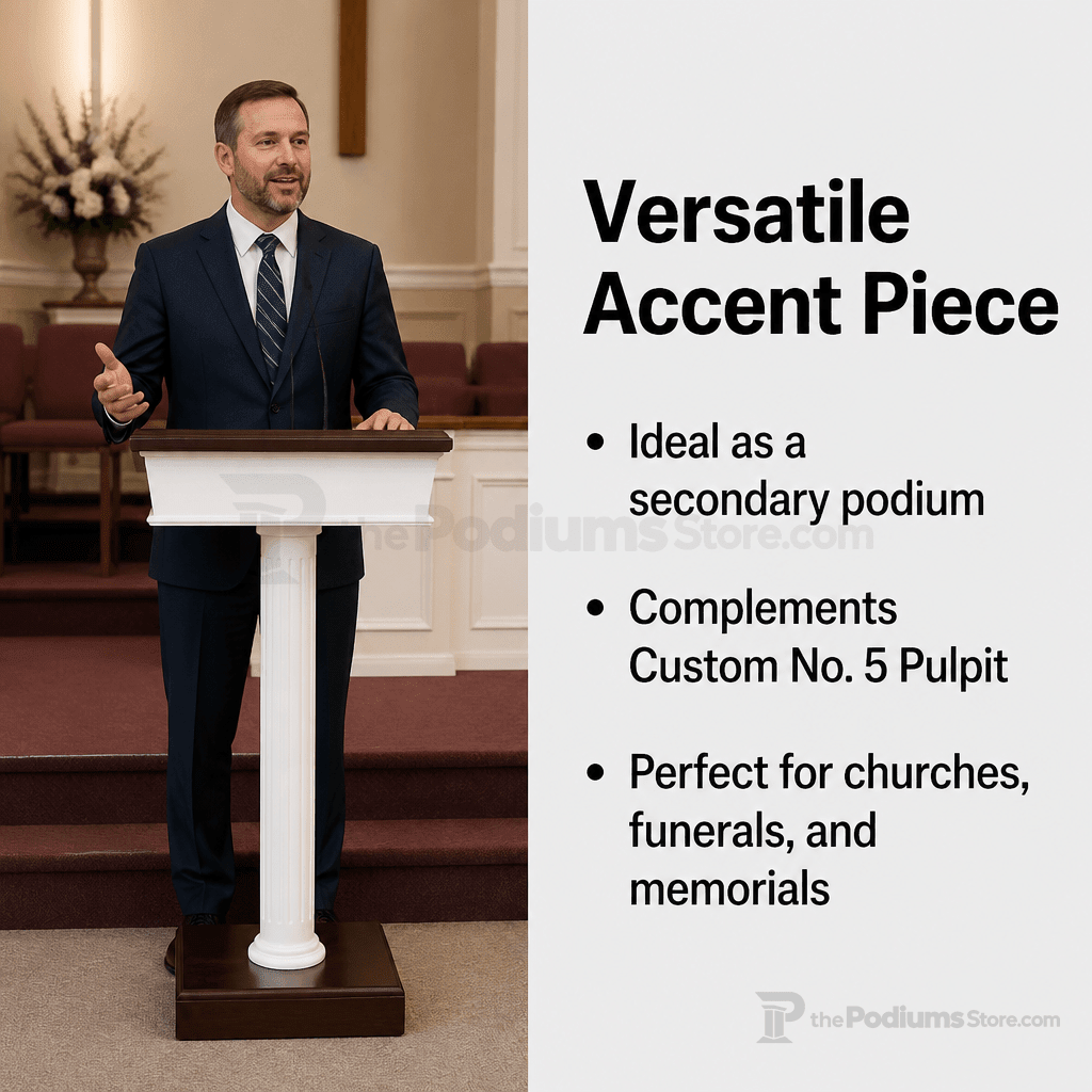 Custom Wood Speaker Stand Pulpit (PS-5SS) Church Wood Pulpit 8302-SS Light Oak 35 No White - thePodiumsStore