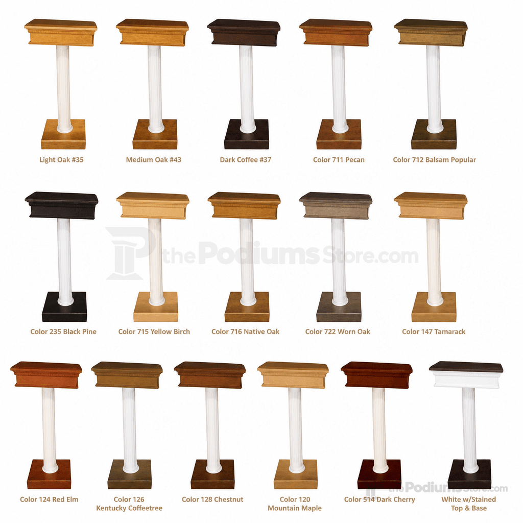 Custom Wood Speaker Stand Pulpit (PS-5SS) Church Wood Pulpit 8302-SS Light Oak 35 No White - thePodiumsStore