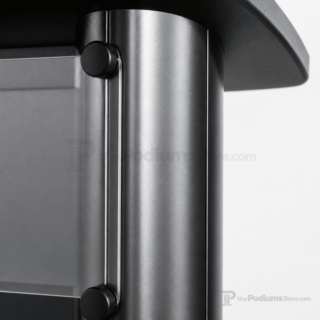 Deluxe Aluminum Lectern — Contemporary (PS-CS1) Aluminum Lectern 1AL-CS1-D No Logo Anti-Glare Acrylic - thePodiumsStore