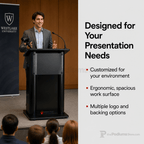 Deluxe Aluminum Lectern — Contemporary (PS-CS2) Aluminum Lectern 1AL-CS2-D No Logo Anti-Glare Acrylic - thePodiumsStore